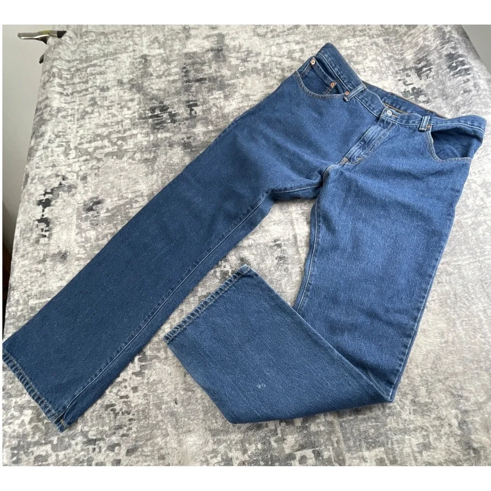 Levi's Mens 38x32 517 Boot Cut Jeans Dark Blue Denim Western Workwear Classic